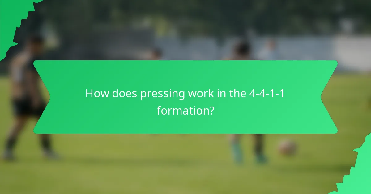 How does pressing work in the 4-4-1-1 formation?