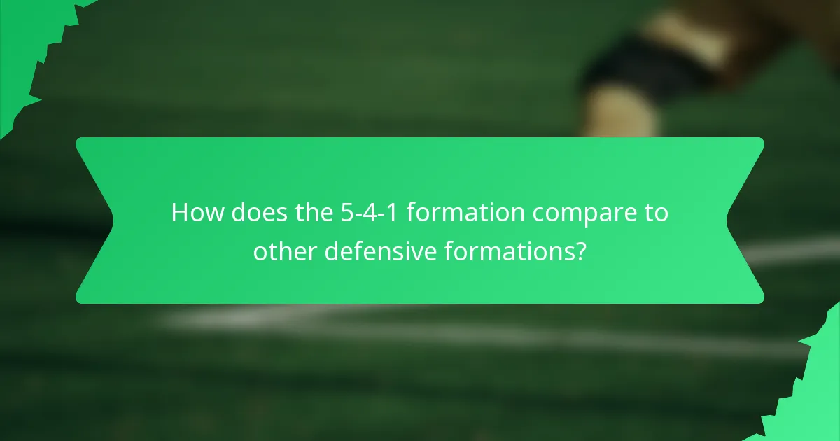 How does the 5-4-1 formation compare to other defensive formations?