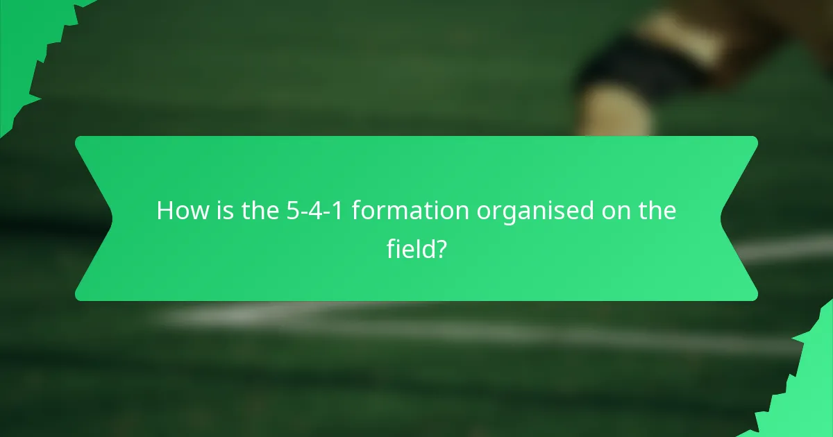 How is the 5-4-1 formation organised on the field?